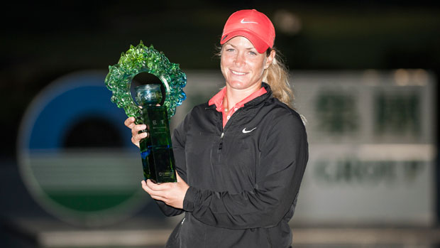 Suzann Pettersen after her win at the 2012 Sunrise LPGA Taiwan Championship Presented by Audi