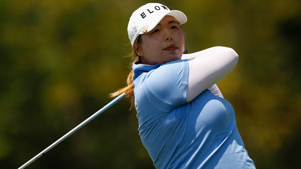 Shanshan Feng during the second round of the Walmart NW Arkansas Championship Presented by P&G