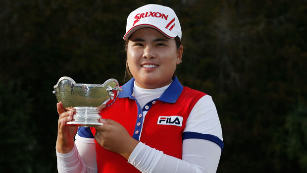 Inbee Park after accepting the Vare Trophy on the final day of CME Group Titleholders