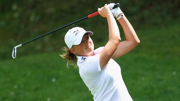Stacy Lewis during the final round of the 2012 Evian Masters Presented by Société Générale