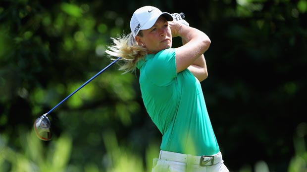 Suzann Pettersen during the final round of the 2012 Evian Masters Presented by Société Générale