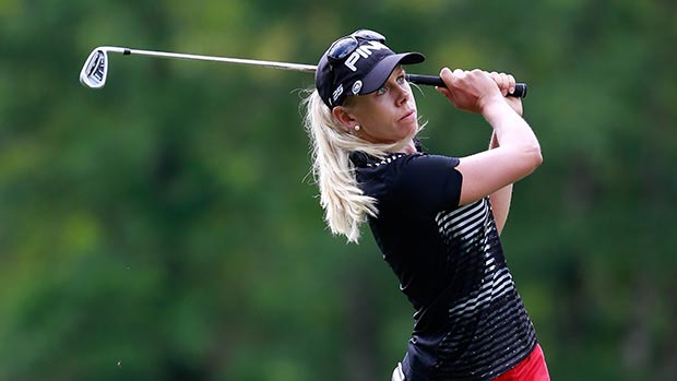 Pernilla Lindberg during the first round of the Mobile Bay LPGA Classic