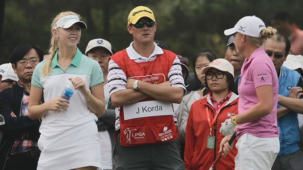 Stacy Lewis and Jessica Korda during the third round of the 2013 Reignwood LPGA Classic