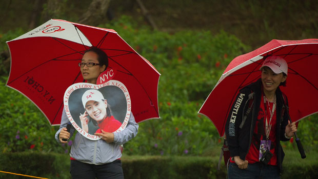 Fans of Na Yeon Choi's during the first round of the Sunrise LPGA Taiwan Championship