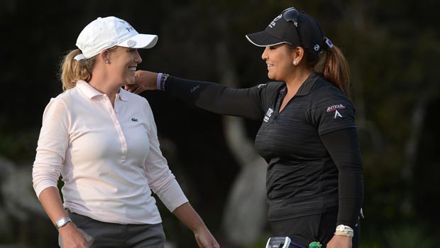 Cristie Kerr and Lizette Salas during the third round at the Kia Classic