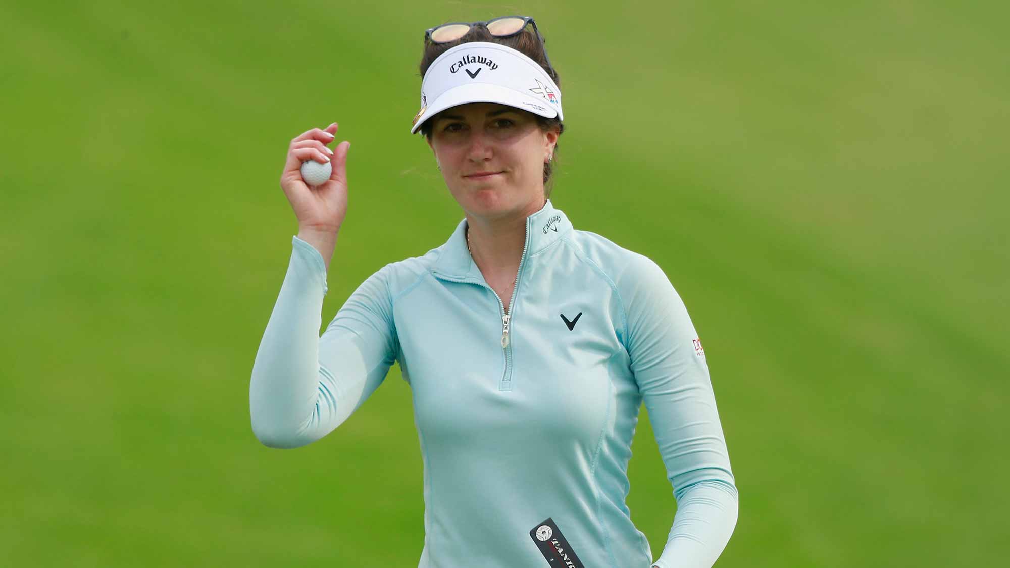 Sandra Gal of Germany reacts at the 18th hole during Round 2 of Blue Bay LPGA