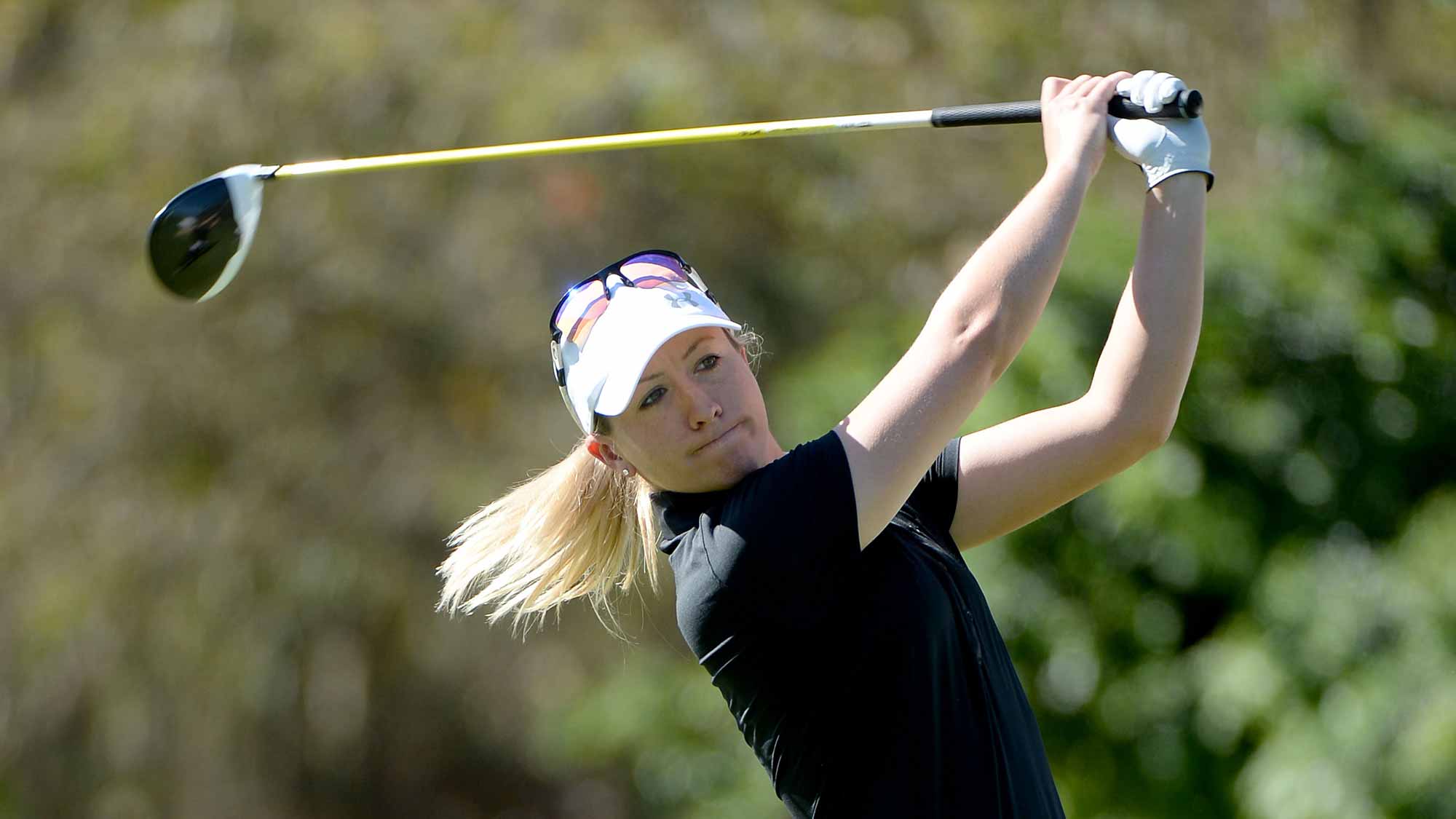 Jodi Ewart Shadoff of England tees off the 3rd hole during Round One of the KIA Classic