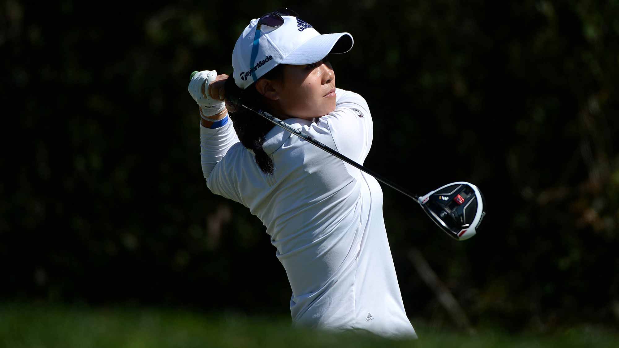 Danielle Kang tees off the 9th hole during Round Two of the KIA Classic