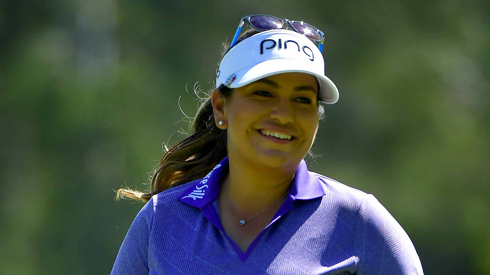 Lizette Salas reacts to her missed birdie putt on the 4th green during the Final Round of the LPGA KIA CLASSIC at the Park Hyatt Aviara golf course on March 25, 2018 in Carlsbad, California
