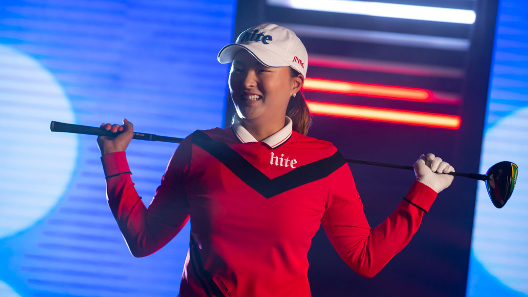 Jin Young Ko poses during a photo shoot before the start of the 2019 Kia Classic