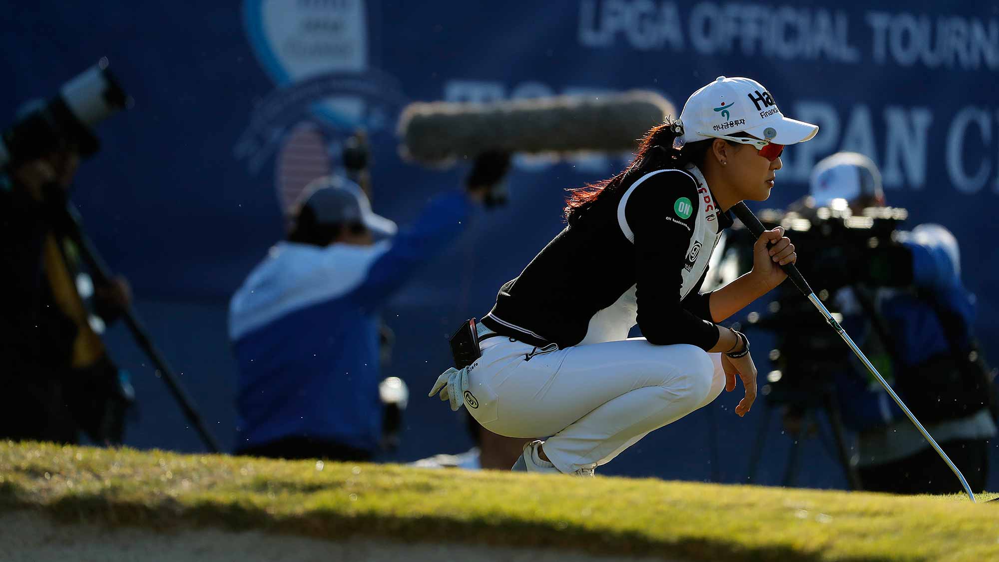 Minjee Lee of Australia prepares to putt on the 18th green during the second round of the TOTO Japan Classic at Seta Golf Course on November 03, 2018 in Otsu, Shiga, Japan